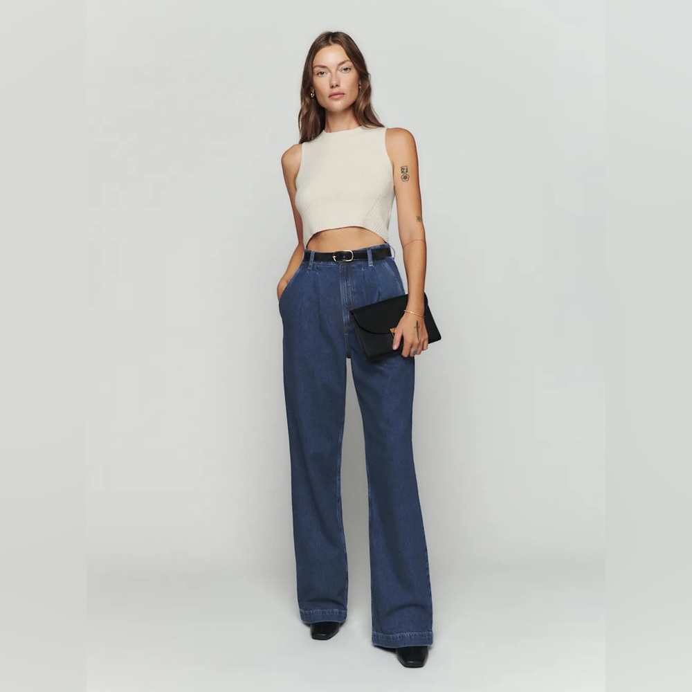 Reformation Montauk Pleated High Rise Jeans June